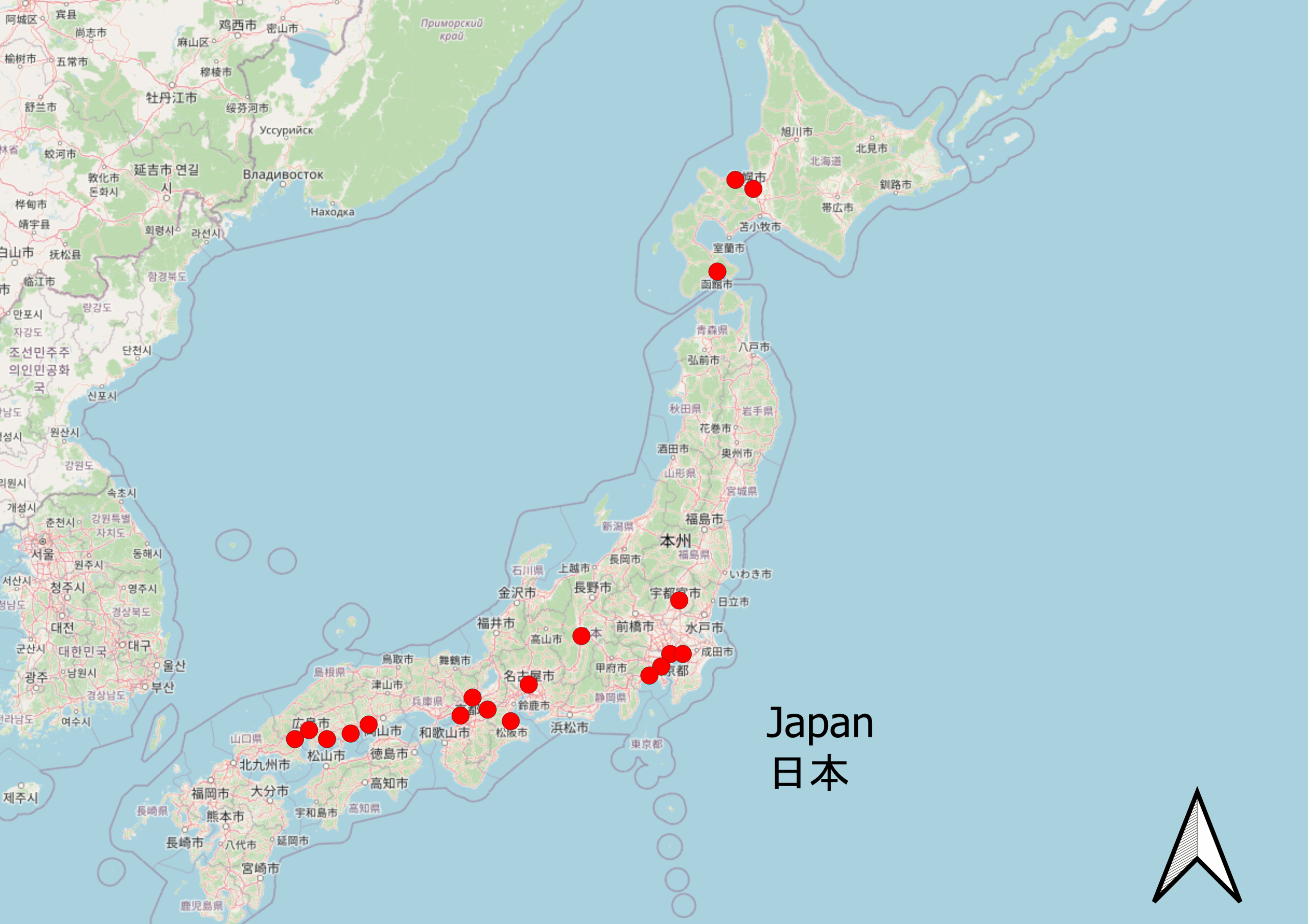 Karte Japan